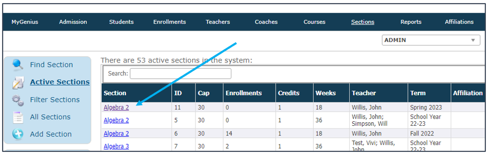 Configuring Section Start and End Dates in Class+ – The Genius SIS Help ...