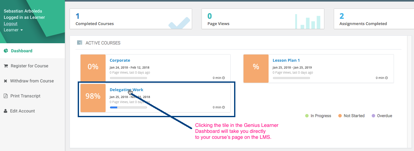 Accessing Courses In Genius+ – The Genius SIS Help Knowledge Base