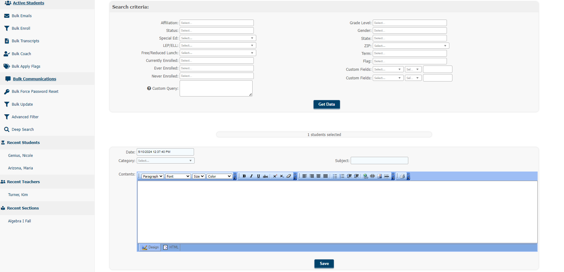 Students Tab in Class+ for Teachers – The Genius SIS Help Knowledge Base