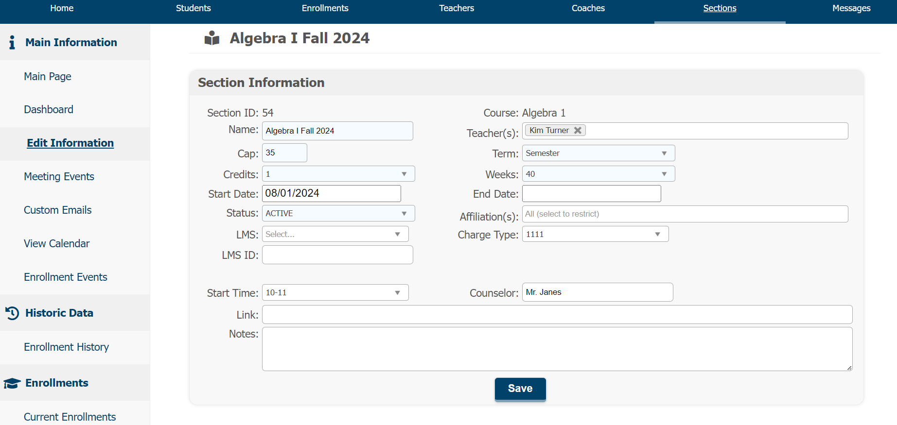 Managing Sections in Class+ for Teachers – The Genius SIS Help ...