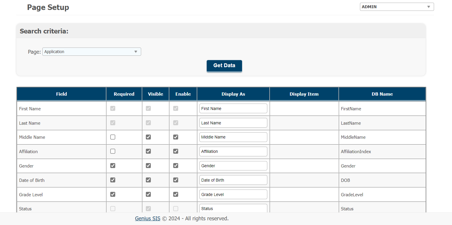 Page Setup in Class+ – The Genius SIS Help Knowledge Base