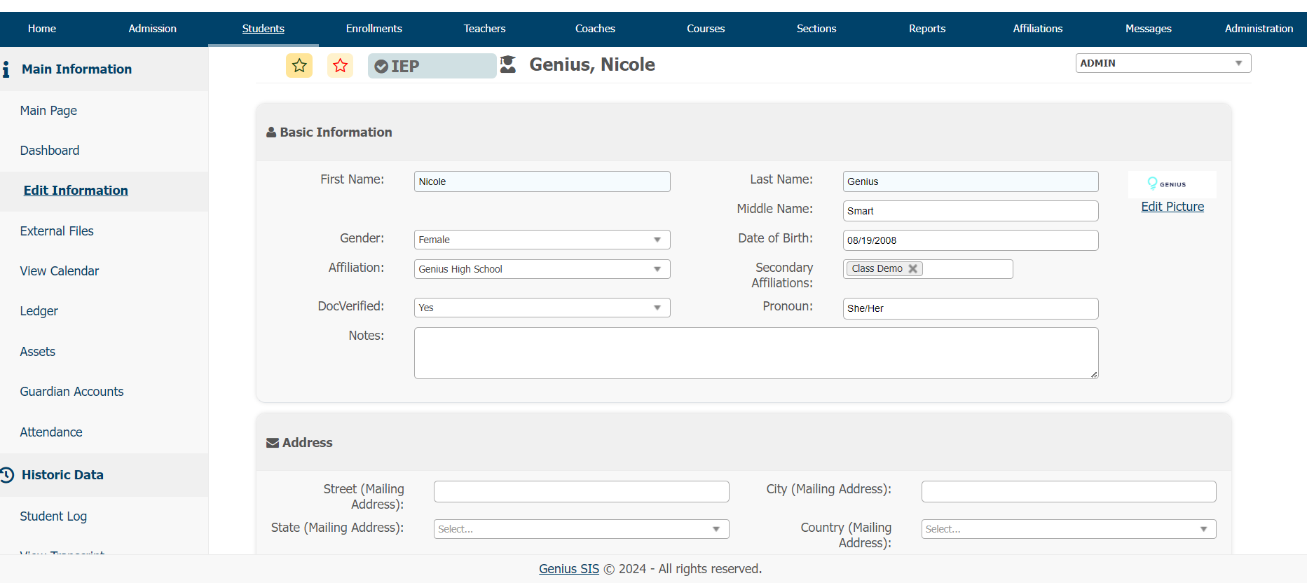 Page Setup in Class+ – The Genius SIS Help Knowledge Base
