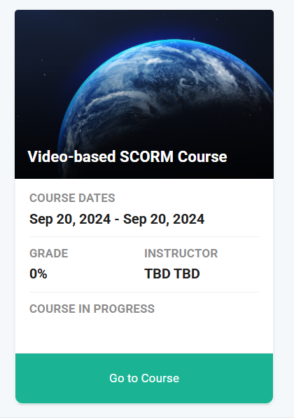 Screenshot of Course Card on Learner Dashboard