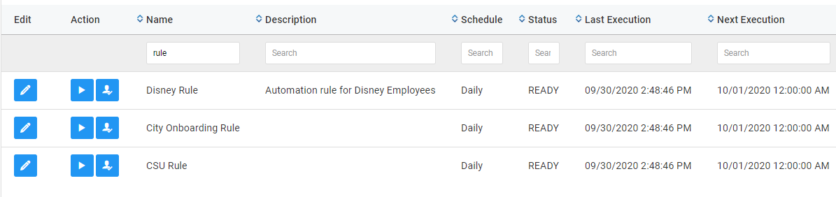 Screenshot of all Rules