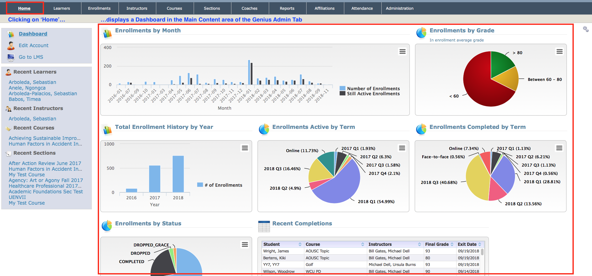 The Genius Administrator's Interface The Genius SIS Help Knowledge Base